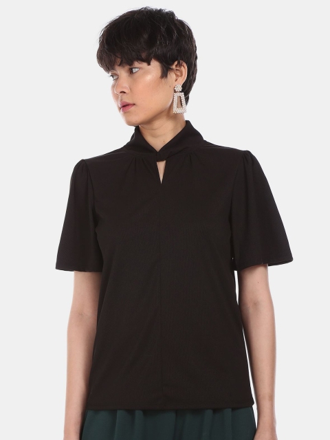 

ELLE Black Keyhole Neck Top