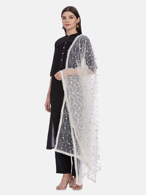 

IVOC Women White Embellished Dupatta