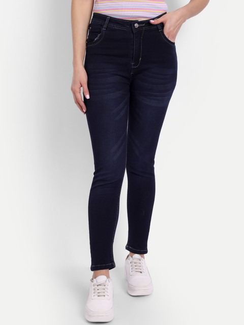

BROADSTAR Women Navy Blue Jean Skinny Fit High-Rise Light Fade Stretchable Jeans