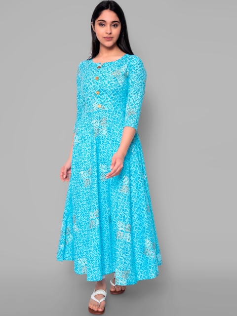 

KALINI Women Blue Leheriya Printed Handloom Pure Cotton Kurta
