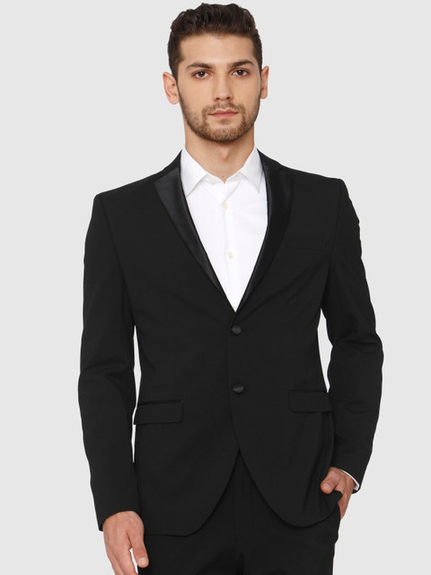 

SELECTED Men Black Solid Slim Fit Single Breasted Blazer