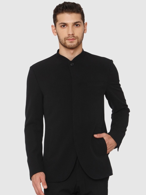 

SELECTED Men Black Solid Slim Fit Bandhgala Blazer
