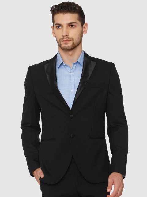 

SELECTED Men Black Solid Slim Fit Single Breasted Blazer