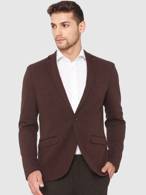 

SELECTED Men Brown Solid Slim Fit Single Breasted Blazer