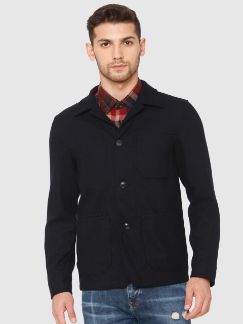 

SELECTED Men Navy Blue Solid Single-Breasted Slim-Fit Formal Blazer