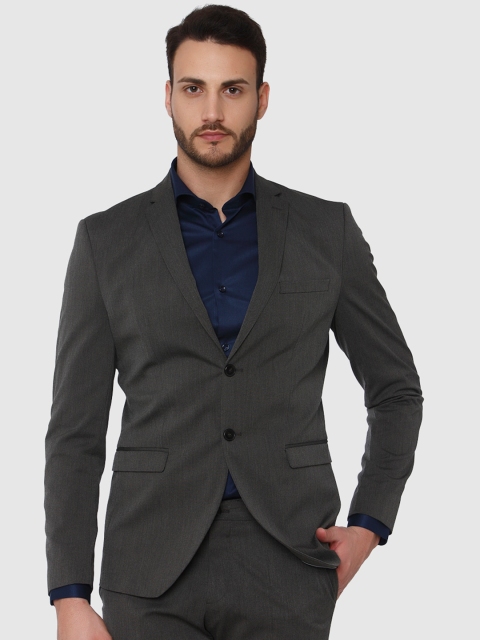 

SELECTED Men Grey Solid Slim Fit Single Breasted Blazer
