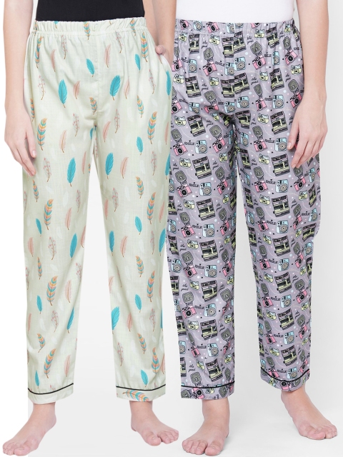 

FashionRack Women Pack Of 2 Printed Lounge Pants, Cream