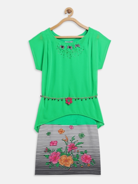 

Peppermint Girls Green Layered Dress