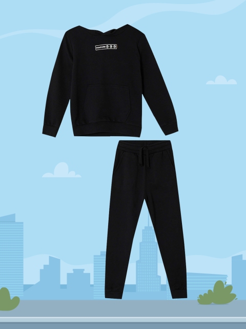 

Defacto Boys Black Back Print Sweatshirt with Joggers