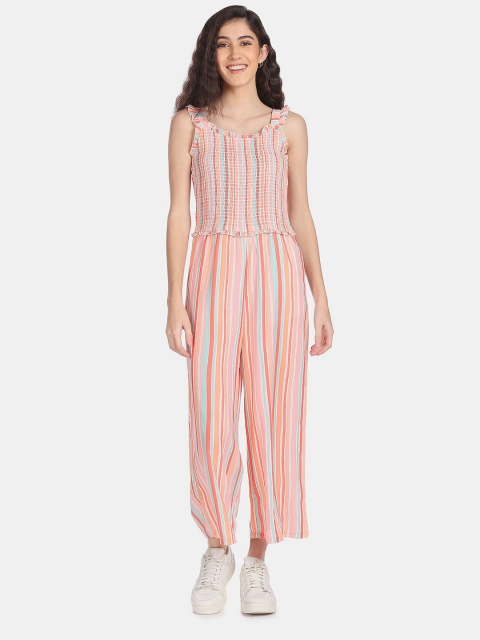 

Sugr Orange Striped A-Line Maxi Dress