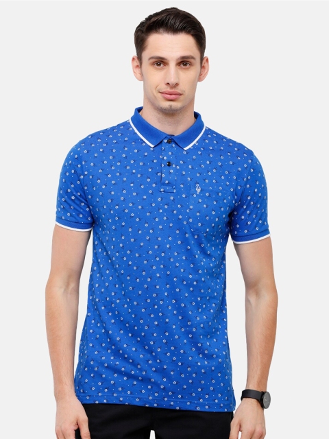 

Classic Polo Men Blue Cotton Polo Collar Slim Fit T-shirt