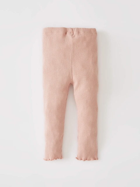 

DeFacto Girls Peach-Coloured Ribbed Leggings