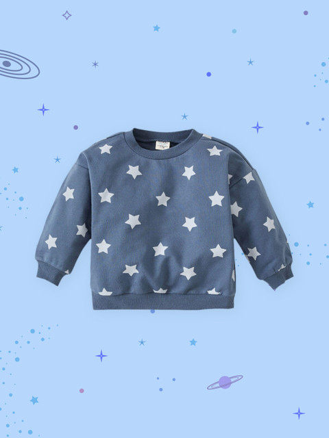 

DeFacto Boys Blue & White Cotton Star Print Sweatshirt
