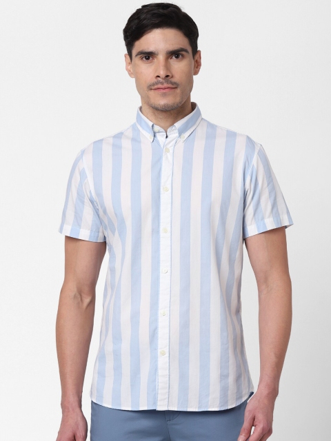 

SELECTED Men Blue & White Striped Casual Shirt