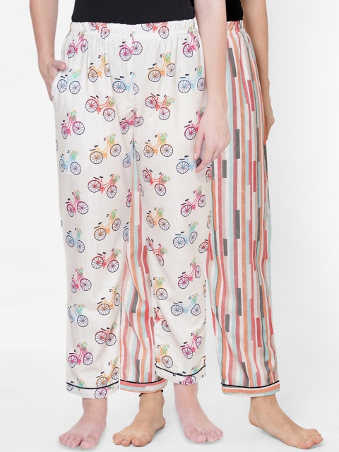 

FashionRack Pack of 2 Women Printed Lounge Pants, Multi
