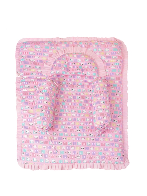 

Enfance Kids Unisex 4 Pcs Pink & Yellow Printed Mattress Set