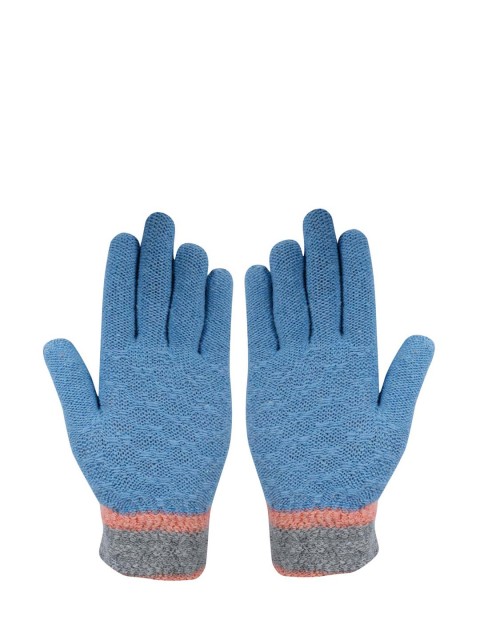 

LOOM LEGACY Women Blue Self design Acrylic Wool Hand Gloves