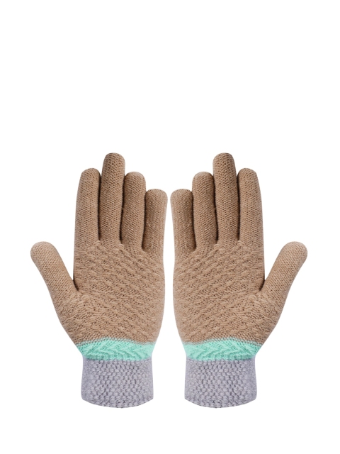 

LOOM LEGACY Women Brown & Purple Patterned Hand Gloves