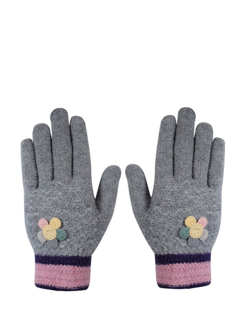 

LOOM LEGACY Women Grey Acrylic Woolen Hand Gloves