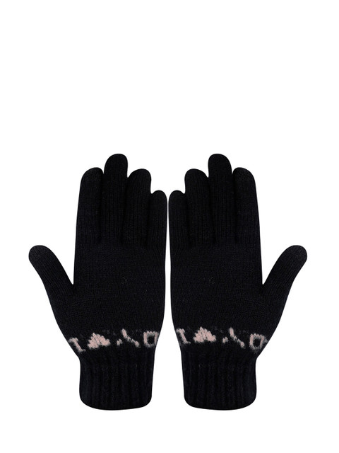 

LOOM LEGACY Women Black Patterned Acrylic Hand Gloves