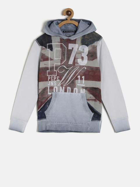 

Pepe Jeans Boys Grey Printed Hooded Sweatshirt