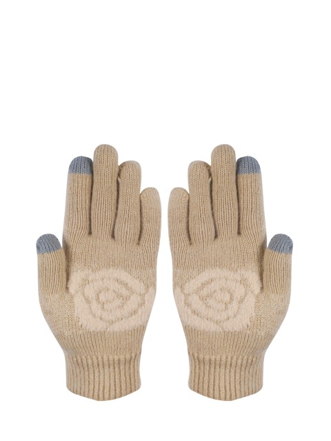 

LOOM LEGACY Women Beige & Grey Patterned Hand Gloves