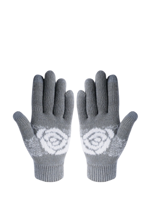 

LOOM LEGACY Women Grey Acrylic Hand Gloves