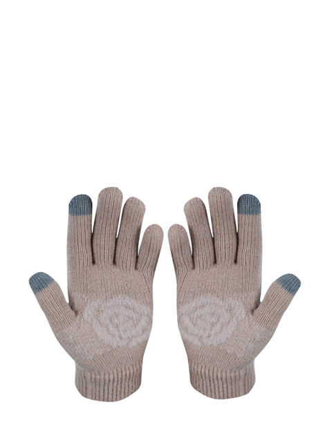 

LOOM LEGACY Women Brown Patterned Hand Gloves
