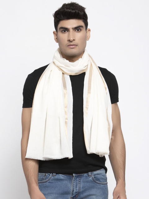 

Calvadoss Men Off White & Gold-Toned Stole