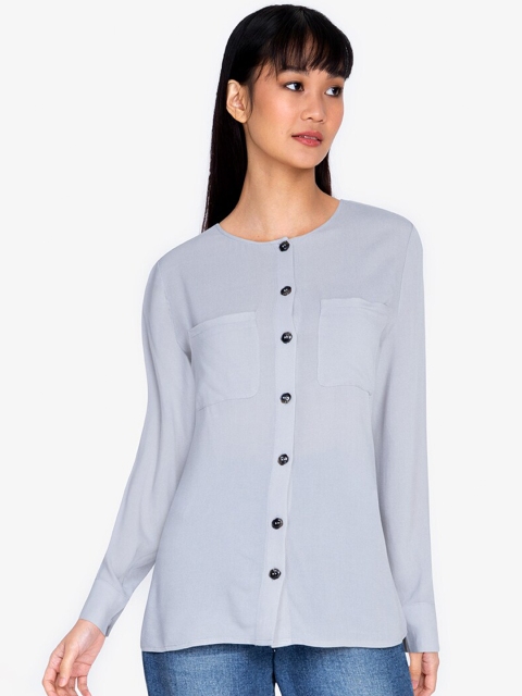 

ZALORA BASICS Grey Viscose Rayon Tunic