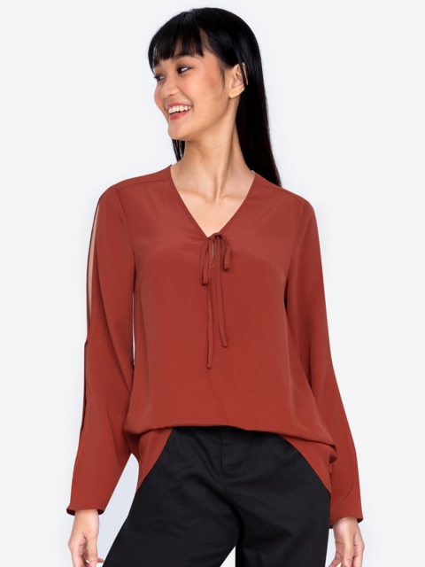 

ZALORA BASICS Orange Slit Sleeve Tunic