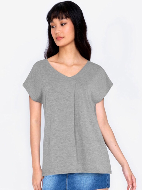 

ZALORA BASICS Grey Basic Bar Detail Tunic