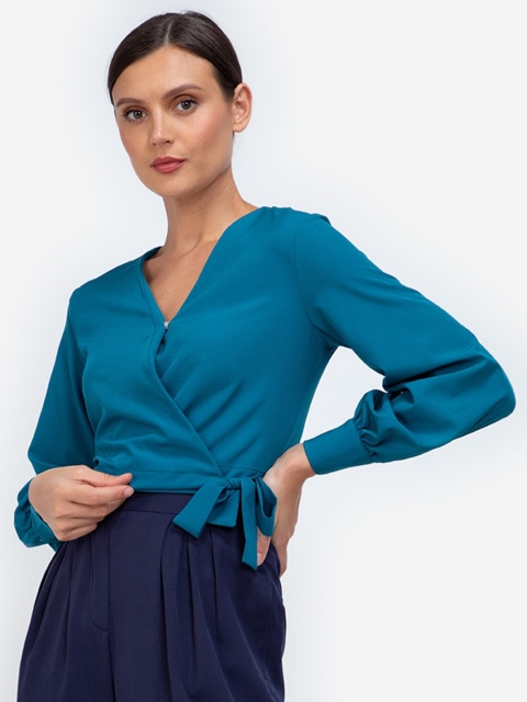 

ZALORA WORK Women Green Solid Tunics With Tie-Ups