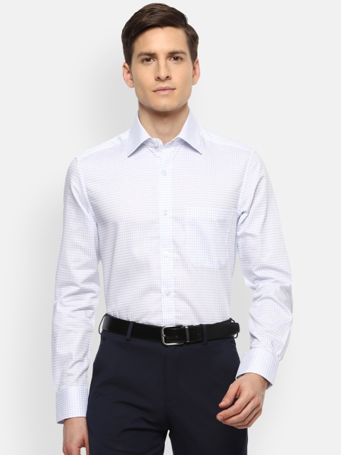 

Louis Philippe Men Light Blue Checked Formal Shirt