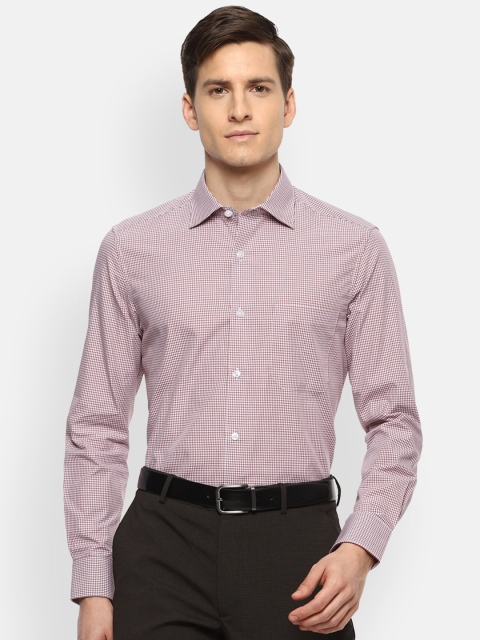 

Louis Philippe Men Maroon Checked Pure Cotton Formal Shirt