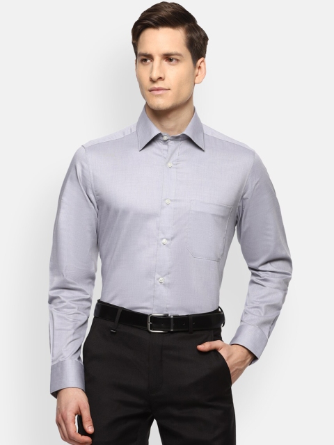 

Louis Philippe Men Grey Solid Formal Shirt