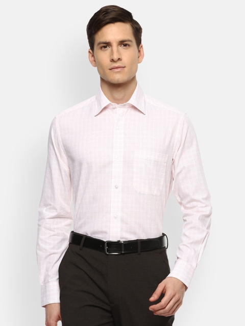 

Louis Philippe Men White & Pink Grid Checked Formal Shirt