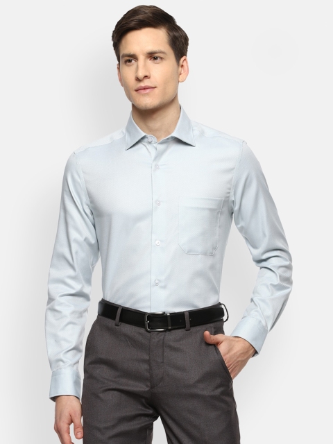 

Louis Philippe Men Blue Solid Cotton Formal Shirt