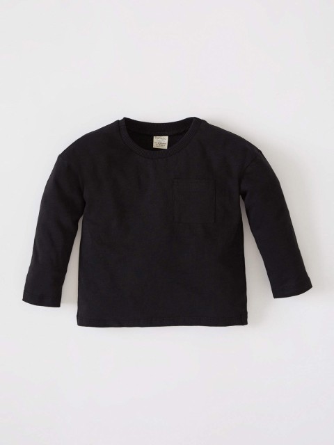 

DeFacto Boys Black Solid Cotton T-shirt