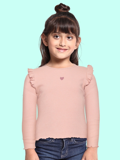 

DeFacto Girls Peach-Coloured Ribbed Top