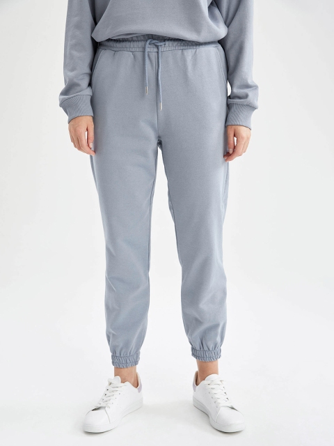 

DeFacto Women Ice Blue Solid Joggers