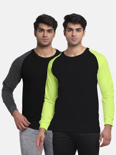 

Friskers Men Pack of 2 Multicoloured Colourblocked Sweatshirt, Multi