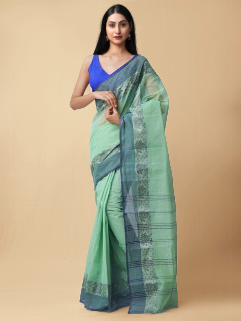

Unnati Silks Women Green Woven Design