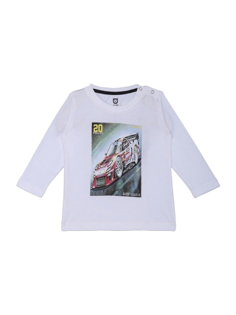 

612 league Boys White Printed T-shirt