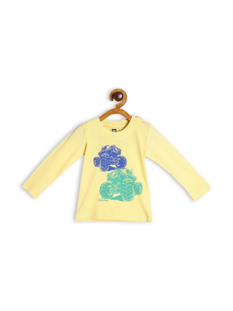 

612 league Infant Boys Yellow Monster Truck Printed T-shirt