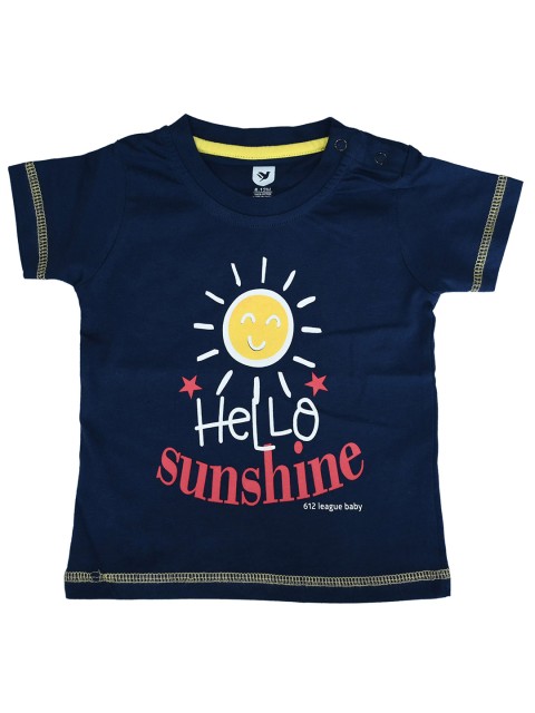 

612 league Boys Blue & Pink Printed T-shirt