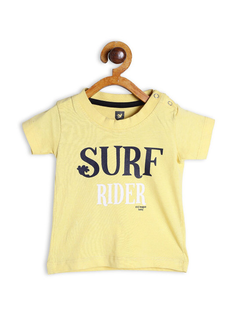

612 league Boys Yellow Varsity Surf Rider Printed T-shirt