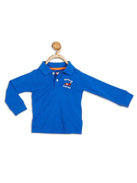 

612 league Infant Boys Blue Polo Collar T-shirt with Embroidered Detail