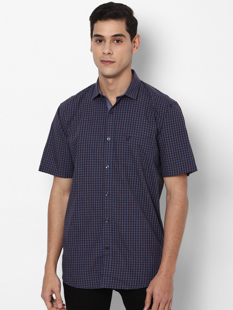 

Allen Solly Men Blue Slim Fit Grid Tattersall Checks Casual Shirt