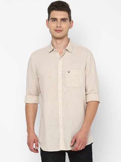 

Allen Solly Men Beige Slim Fit Casual Shirt